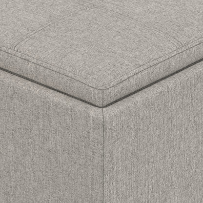 Cloud Grey Linen Style Fabric | Rockwood Cube Storage Ottoman in Linen