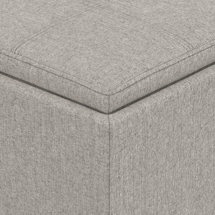 Cloud Grey Linen Style Fabric | Rockwood Cube Storage Ottoman in Linen