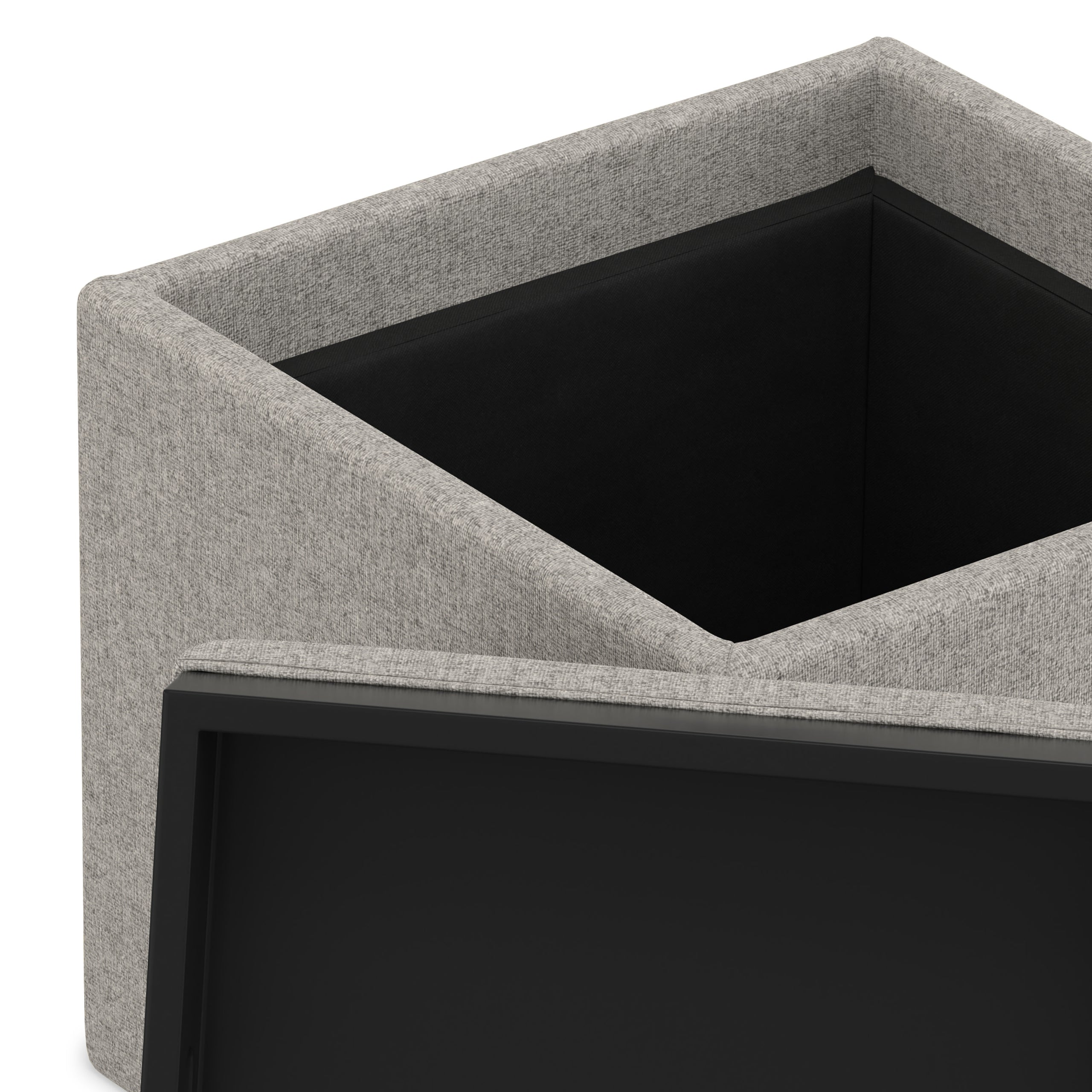 Cloud Grey Linen Style Fabric | Rockwood Cube Storage Ottoman in Linen