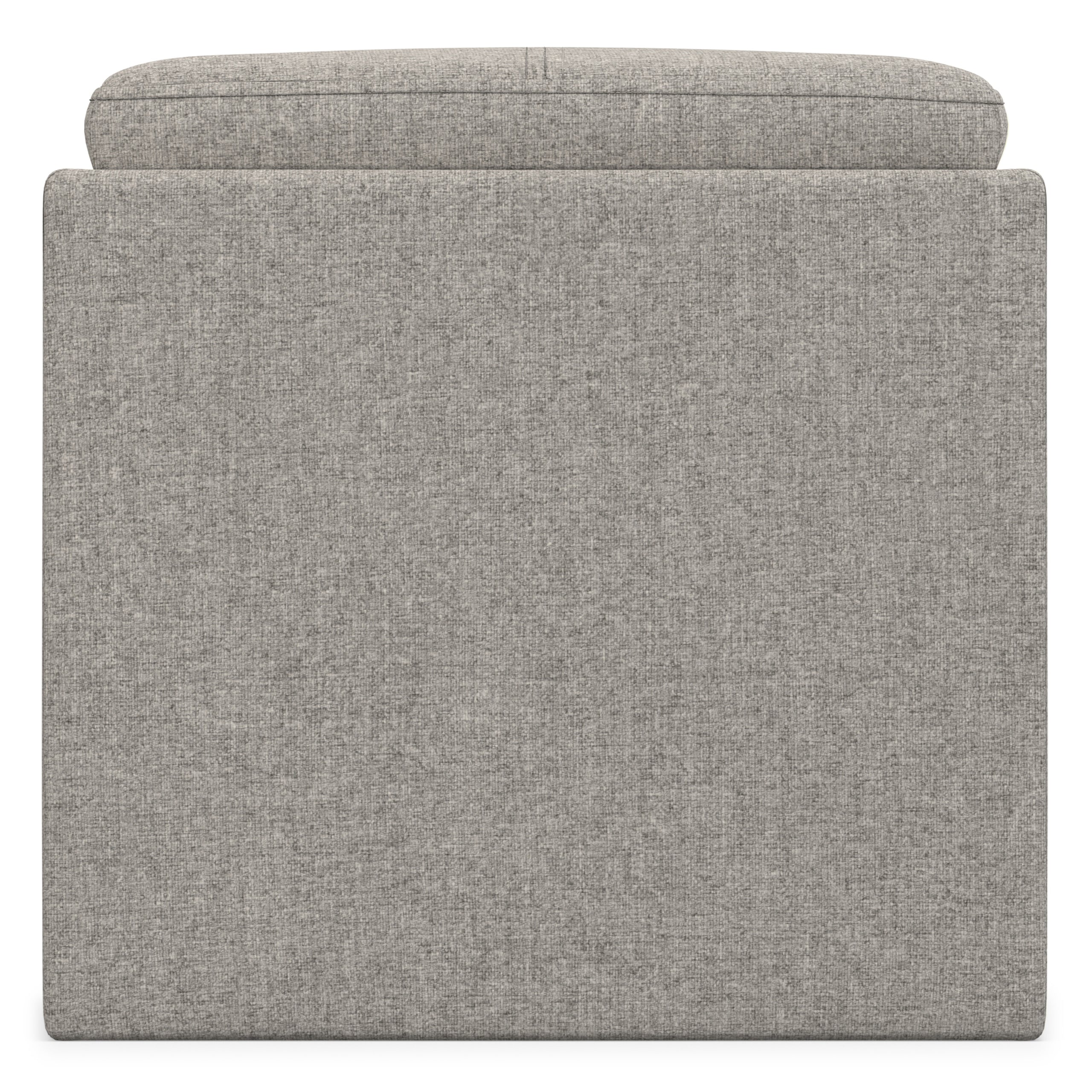 Cloud Grey Linen Style Fabric | Rockwood Cube Storage Ottoman in Linen