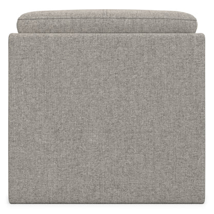 Cloud Grey Linen Style Fabric | Rockwood Cube Storage Ottoman in Linen