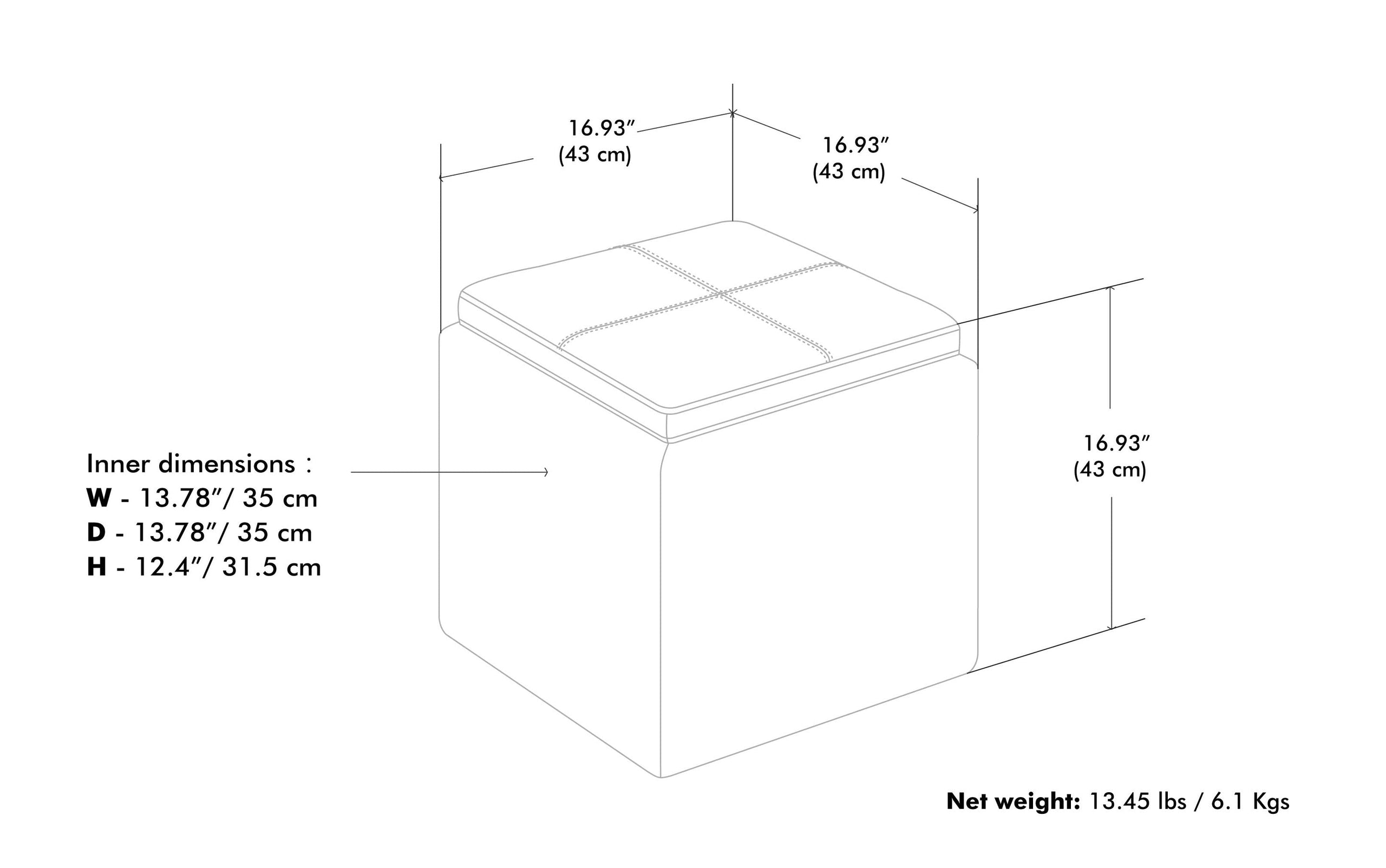 Distressed Black Distressed Vegan Leather | Rockwood Vegan Leather Cube Storage Ottoman with Tray