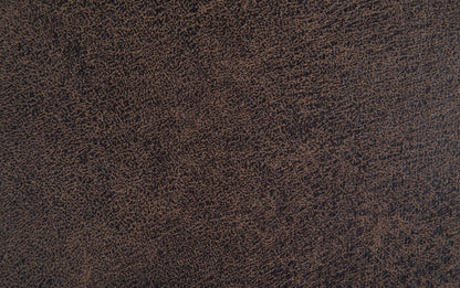 Distressed Chestnut Brown Distressed Vegan Leather | Rockwood Vegan Leather Cube Storage Ottoman with Tray