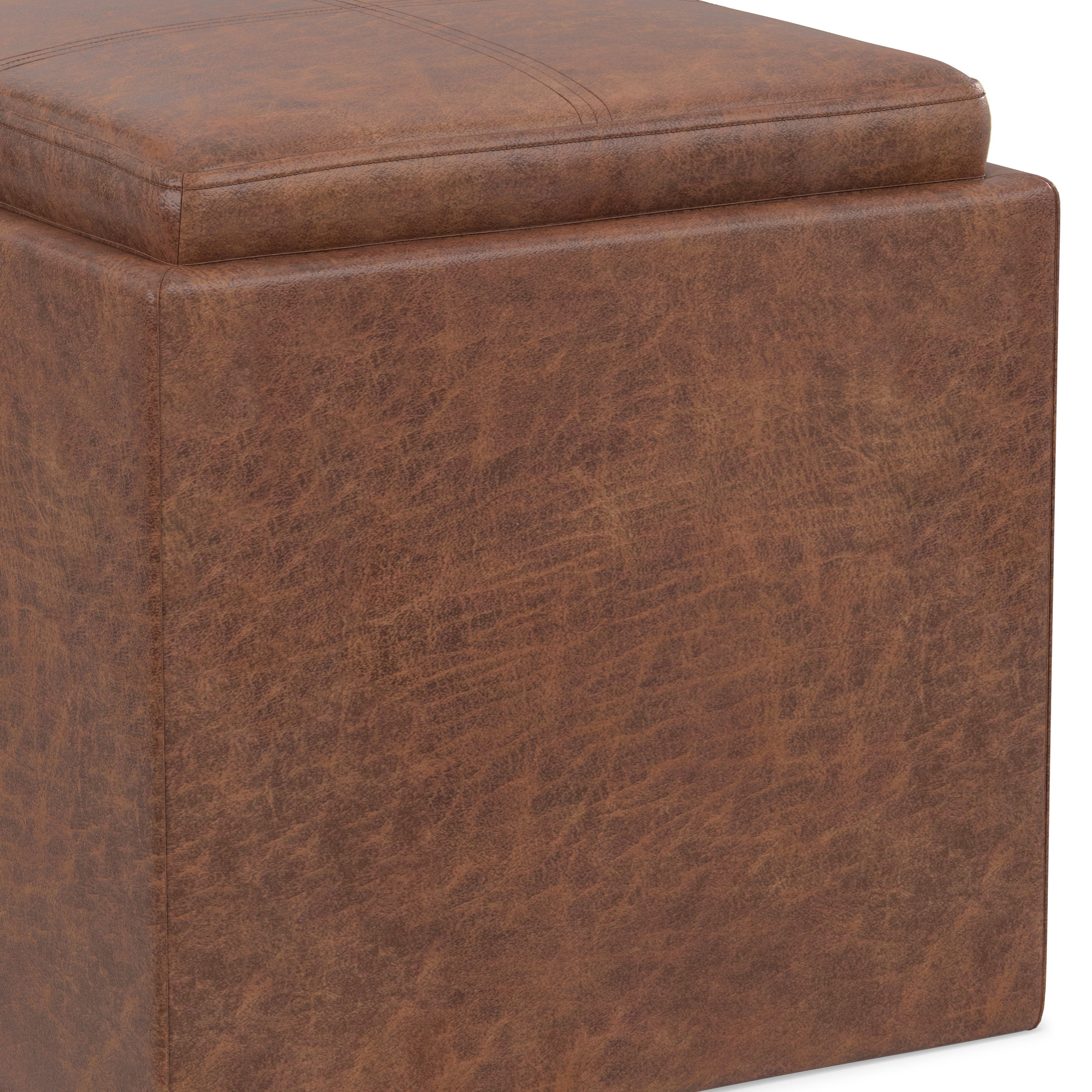 Small Cube Storage Ottoman | Rockwood Ottoman With Tray – Simpli Home