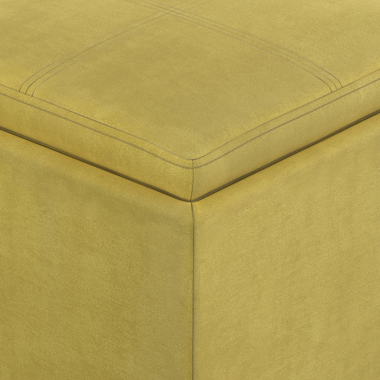 Rockwood Cube Storage Ottoman in Velvet Fabric