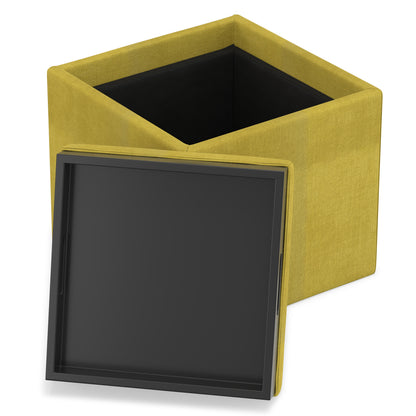 Rockwood Cube Storage Ottoman in Velvet Fabric