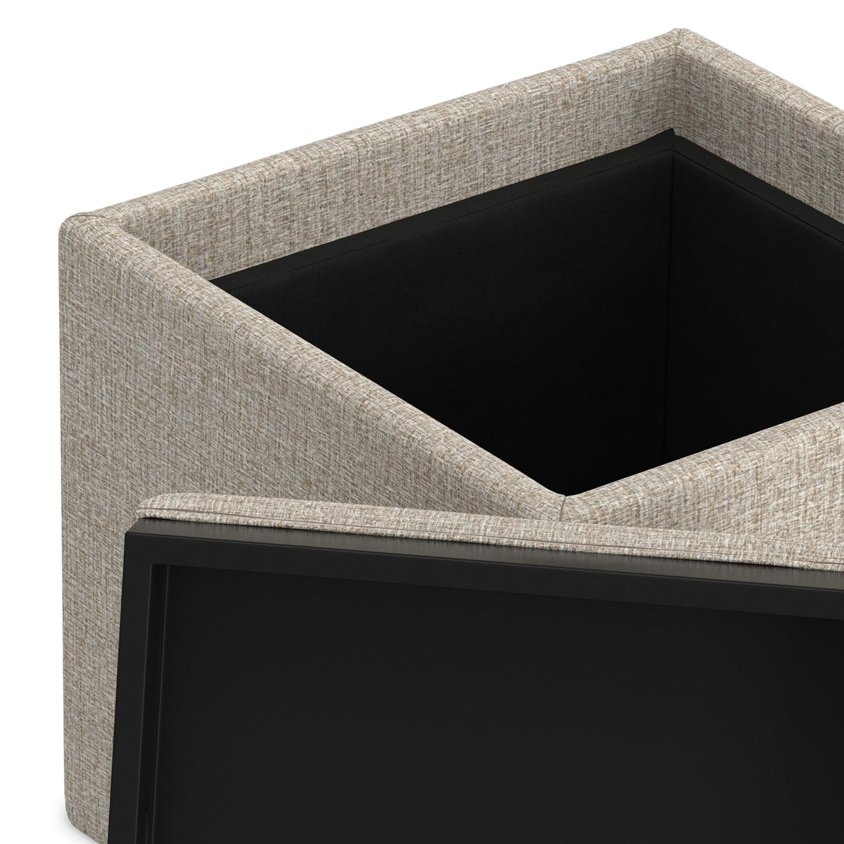 Platinum Linen Style Fabric | Rockwood Cube Storage Ottoman in Linen