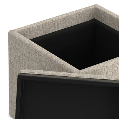 Platinum Linen Style Fabric | Rockwood Cube Storage Ottoman in Linen