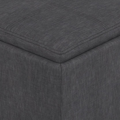 Slate Grey Linen Style Fabric | Rockwood Cube Storage Ottoman in Linen