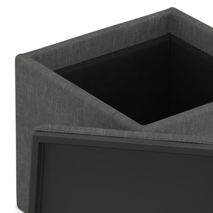 Slate Grey Linen Style Fabric | Rockwood Cube Storage Ottoman in Linen