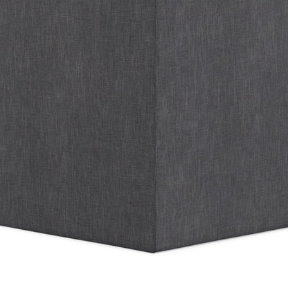 Slate Grey Linen Style Fabric | Rockwood Cube Storage Ottoman in Linen