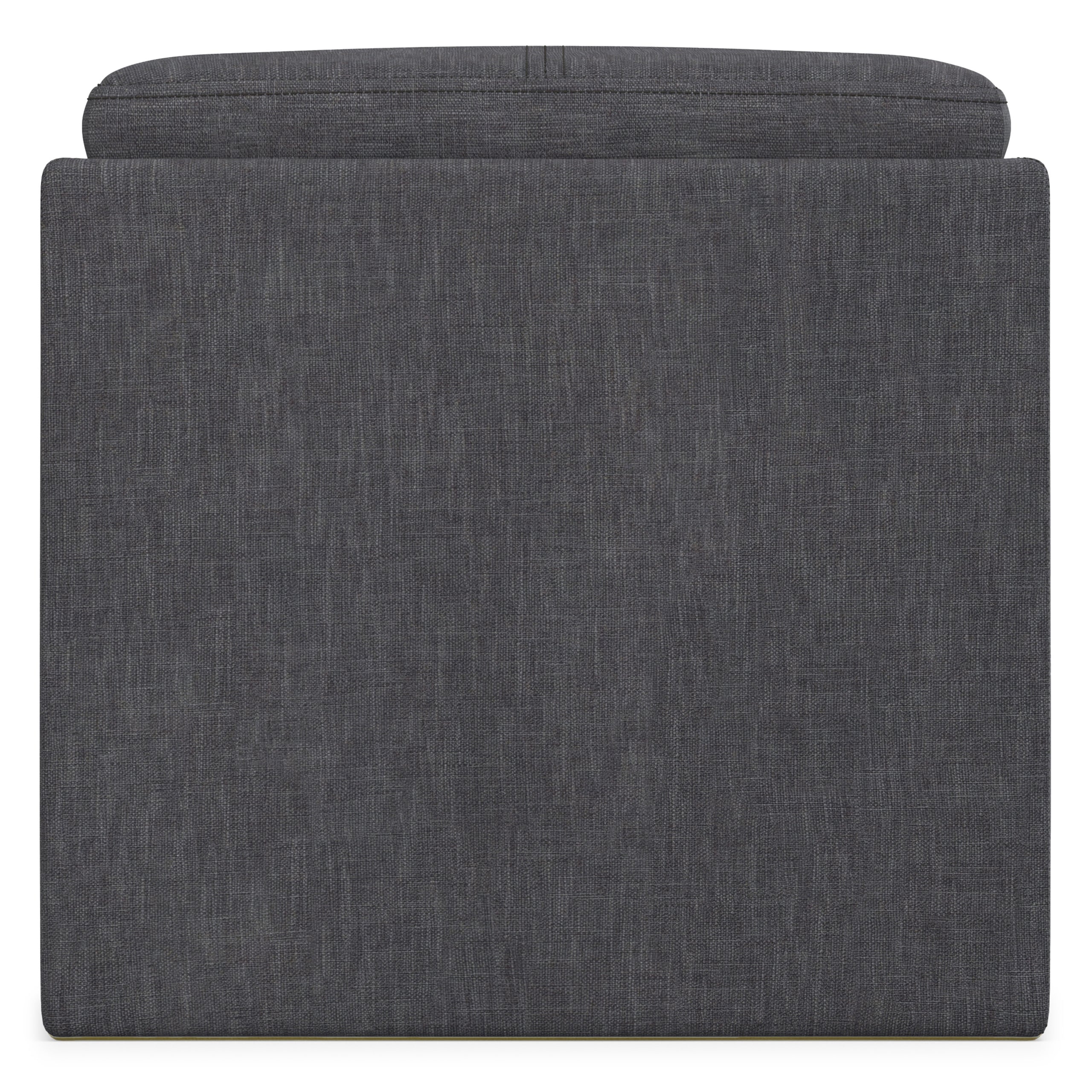 Slate Grey Linen Style Fabric | Rockwood Cube Storage Ottoman in Linen