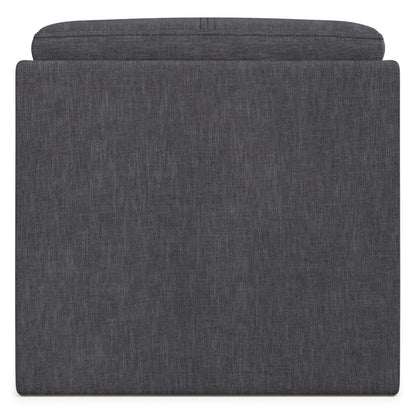 Slate Grey Linen Style Fabric | Rockwood Cube Storage Ottoman in Linen