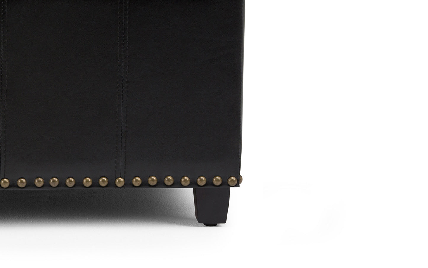 Midnight Black Vegan Leather | Amelia Storage Ottoman Bench