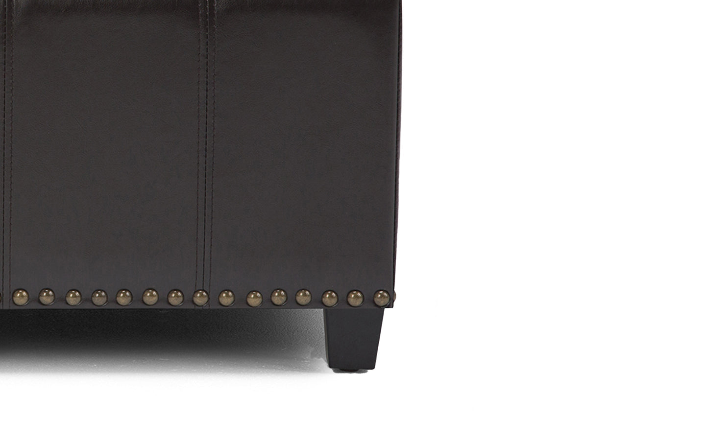Tanners Brown Vegan Leather | Amelia Storage Ottoman Bench