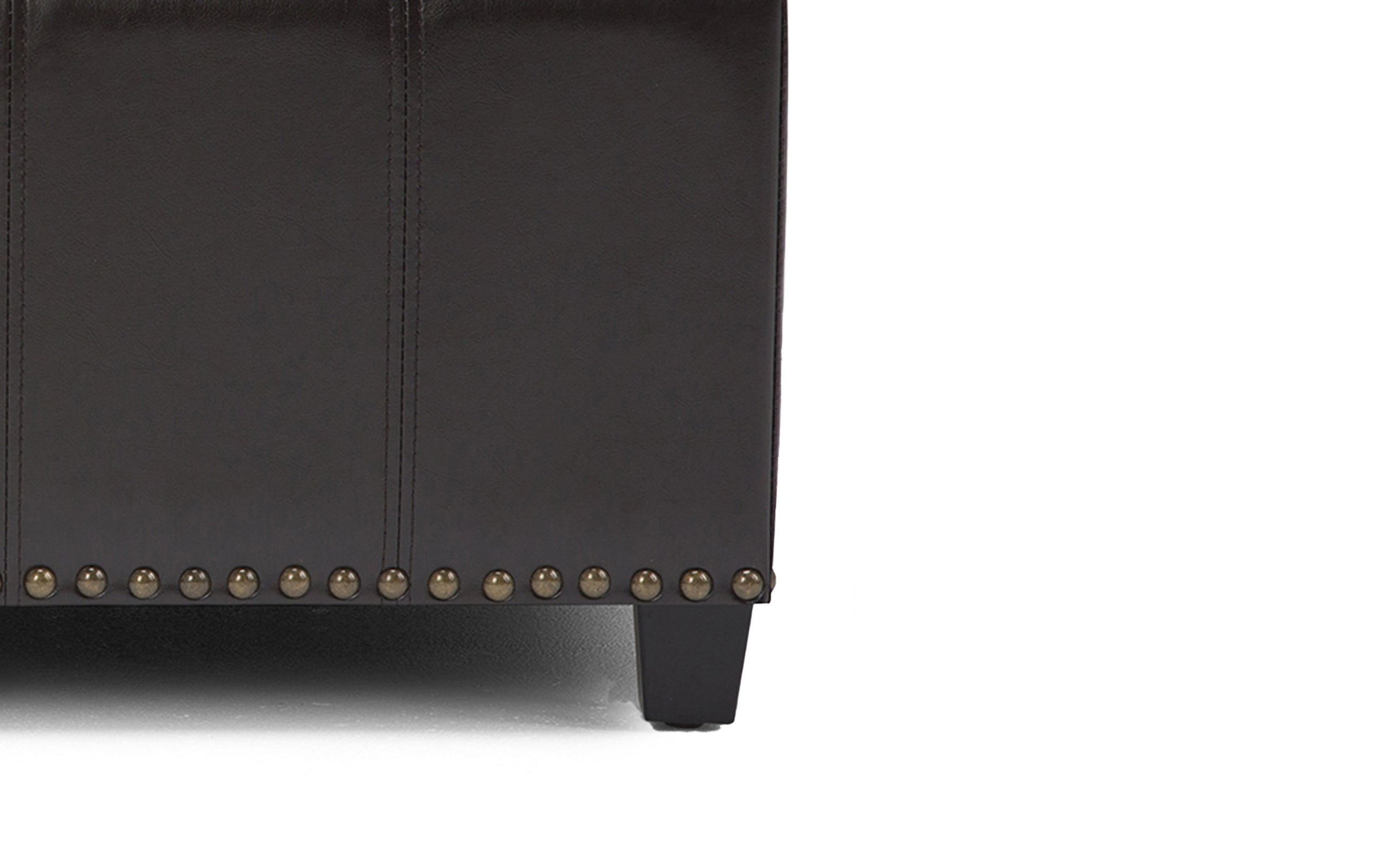 Tanners Brown Vegan Leather | Amelia Storage Ottoman Bench