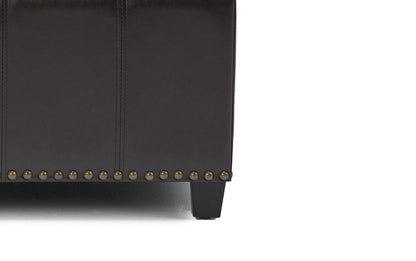 Tanners Brown Vegan Leather | Amelia Storage Ottoman Bench