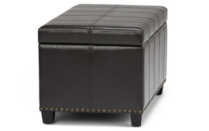 Tanners Brown Vegan Leather | Amelia Storage Ottoman Bench