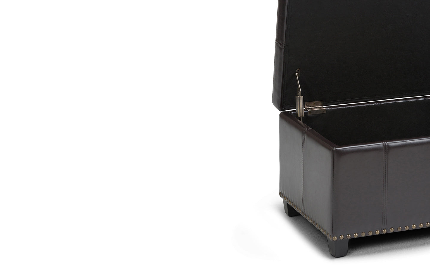 Tanners Brown Vegan Leather | Amelia Storage Ottoman Bench
