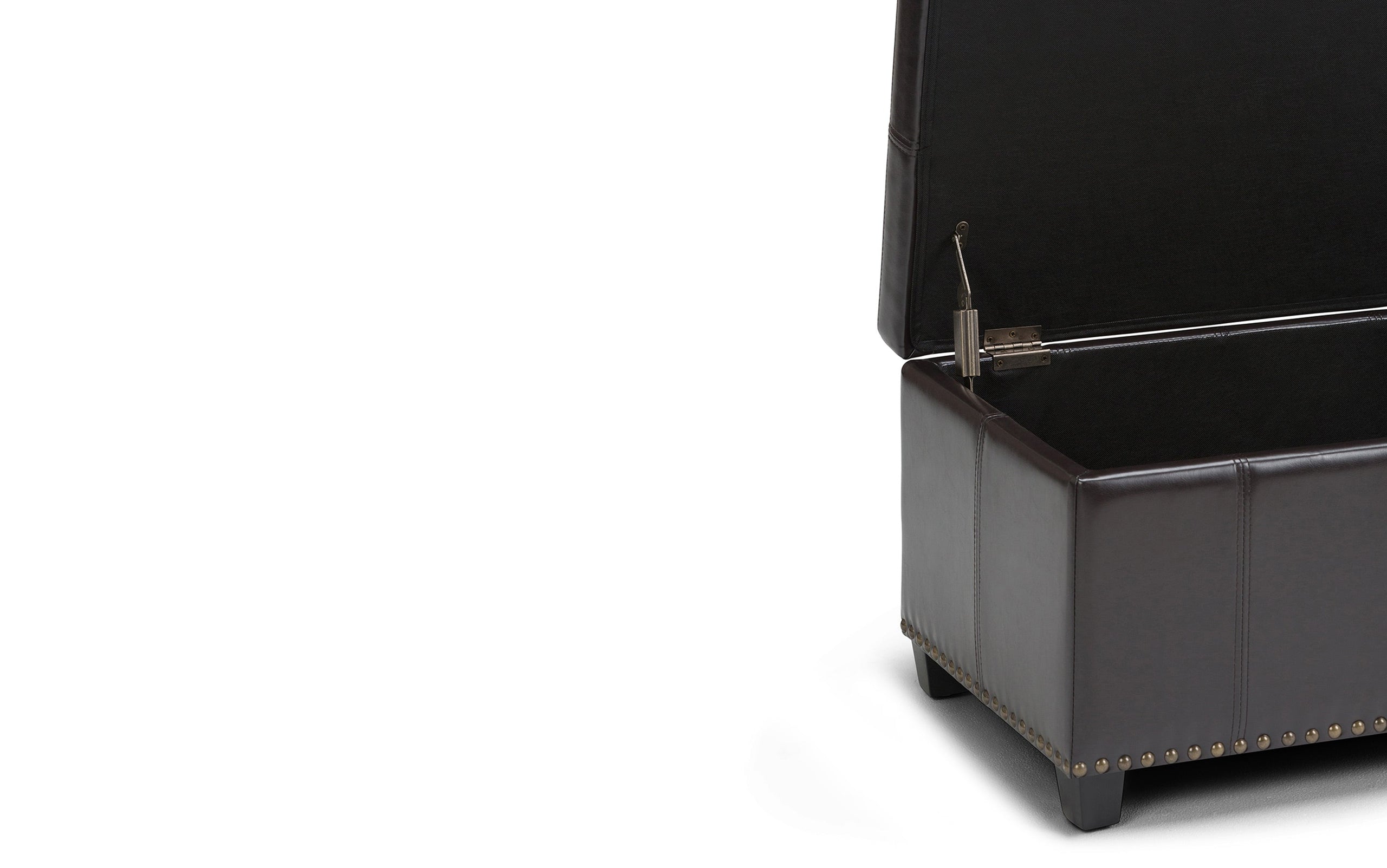 Tanners Brown Vegan Leather | Amelia Storage Ottoman Bench