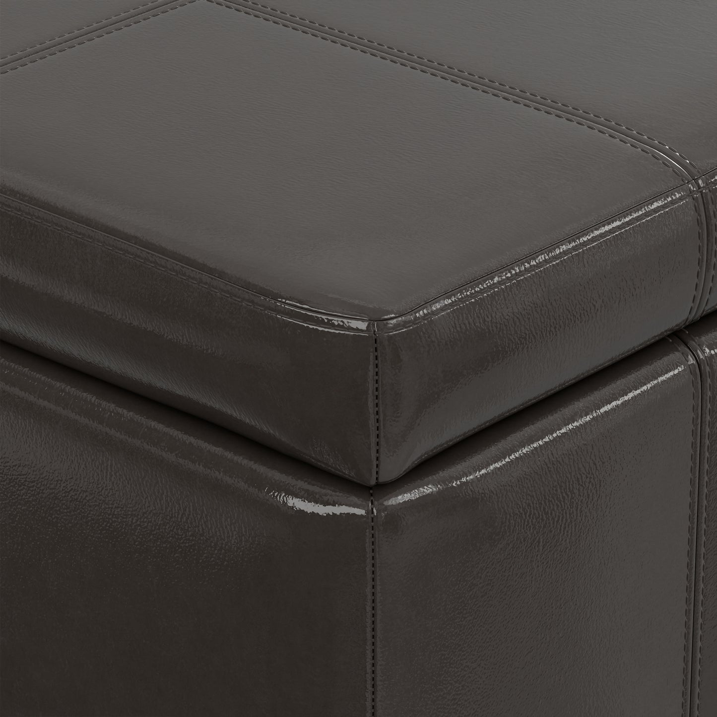 Tanners Brown Vegan Leather | Amelia Storage Ottoman Bench