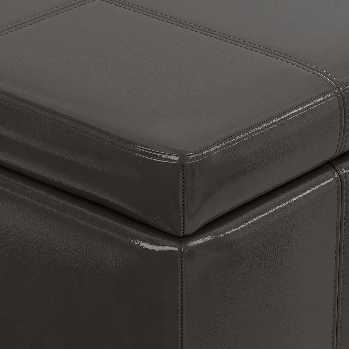 Tanners Brown Vegan Leather | Amelia Storage Ottoman Bench