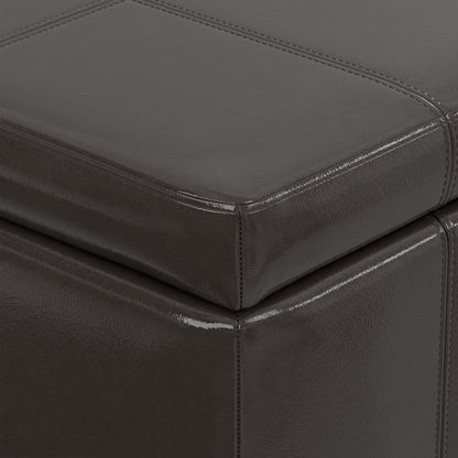 Tanners Brown Vegan Leather | Amelia Storage Ottoman Bench