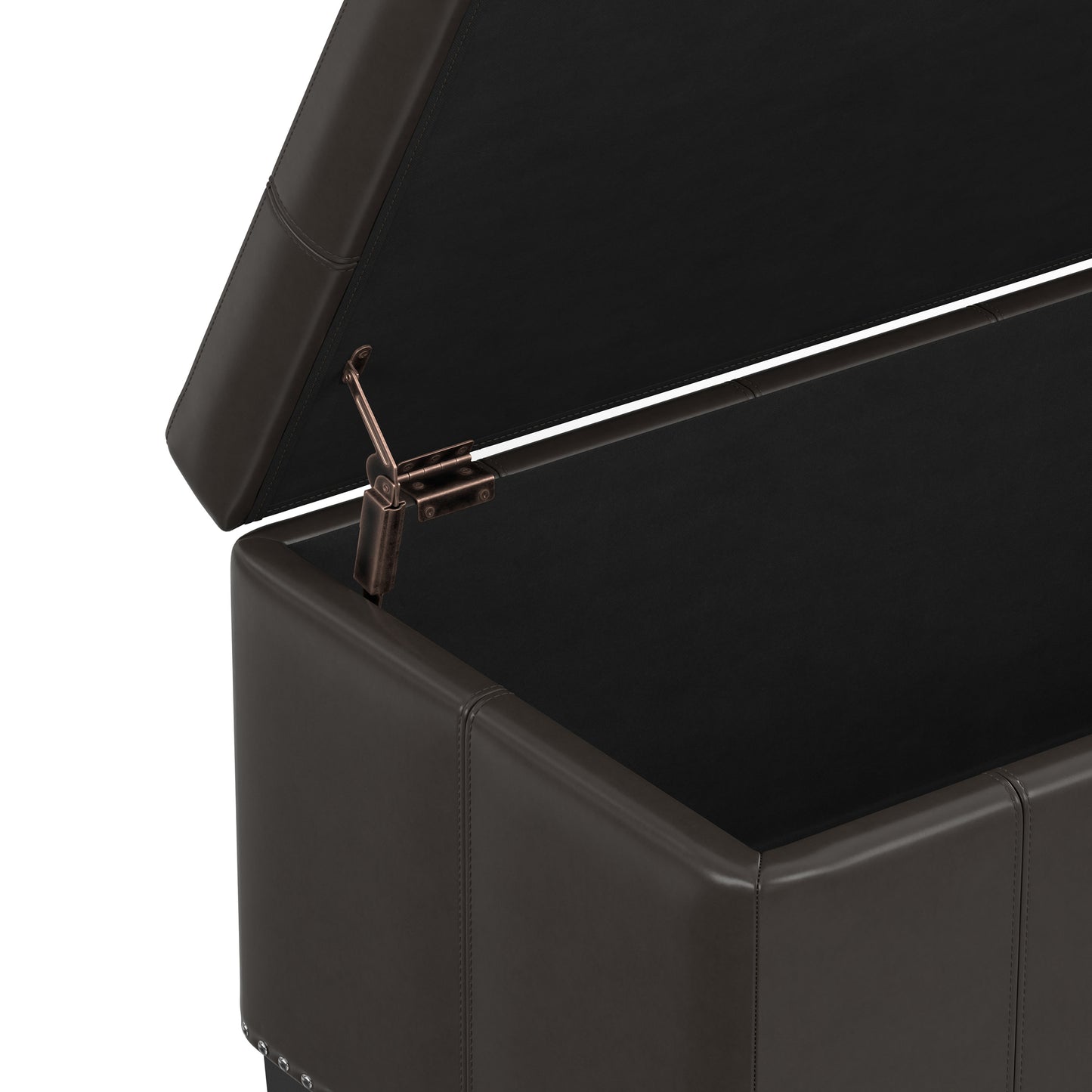 Tanners Brown Vegan Leather | Amelia Storage Ottoman Bench