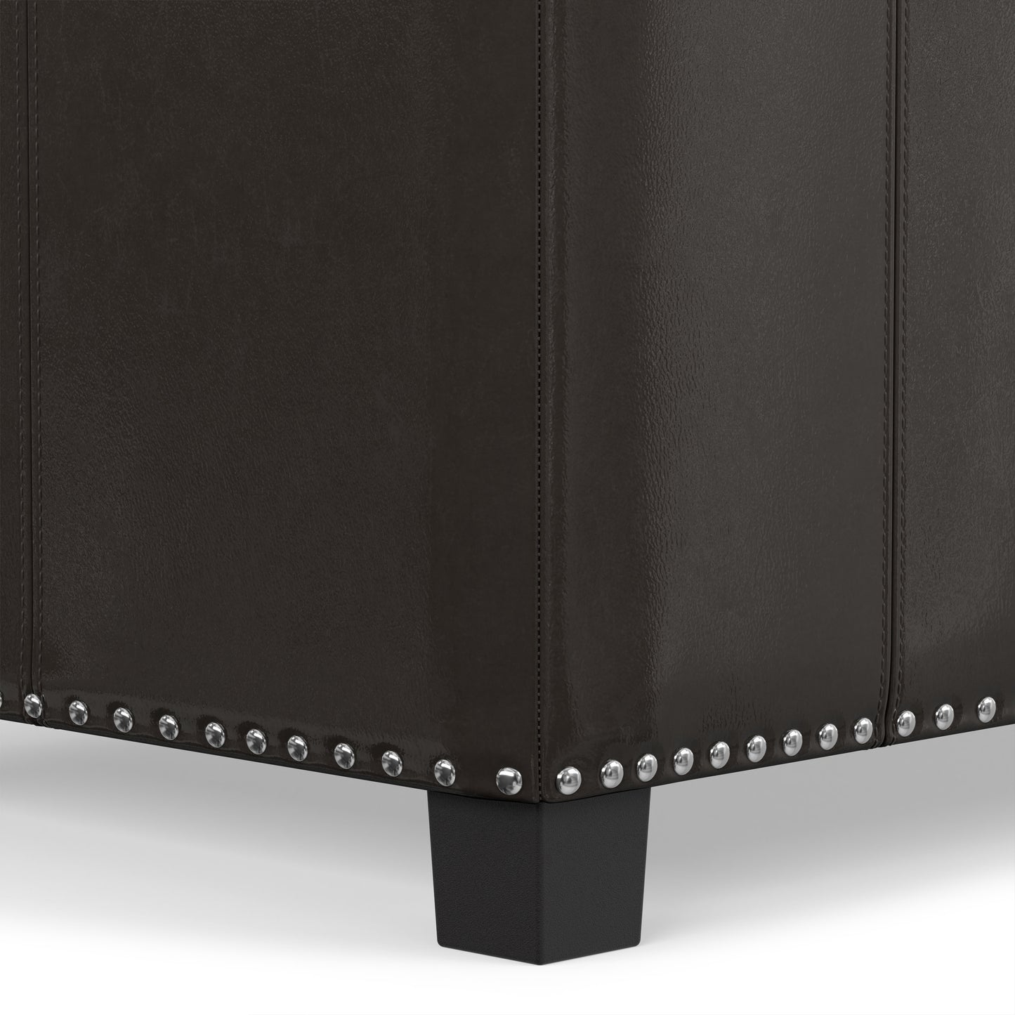 Tanners Brown Vegan Leather | Amelia Storage Ottoman Bench