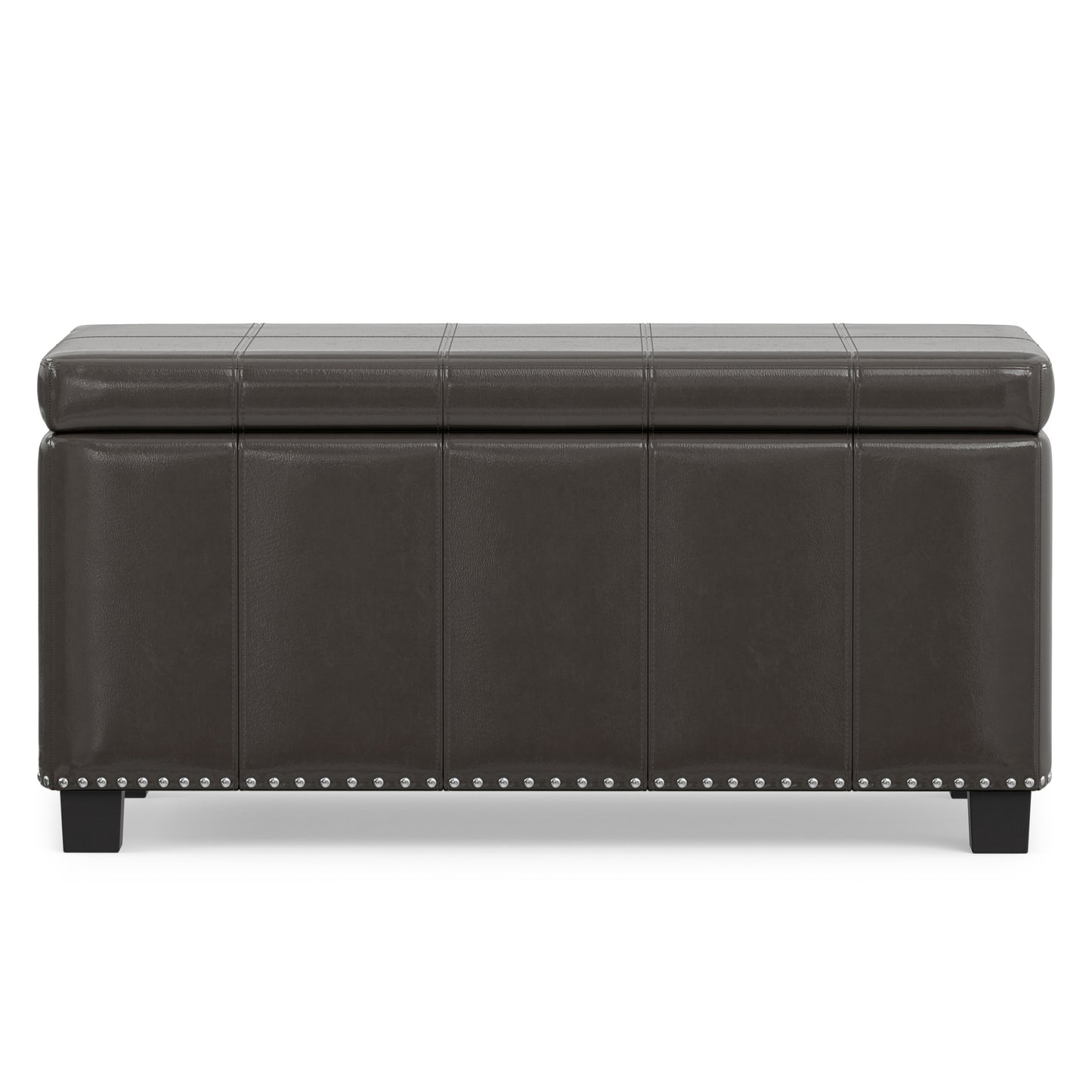 Tanners Brown Vegan Leather | Amelia Storage Ottoman Bench