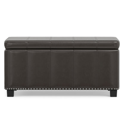 Tanners Brown Vegan Leather | Amelia Storage Ottoman Bench