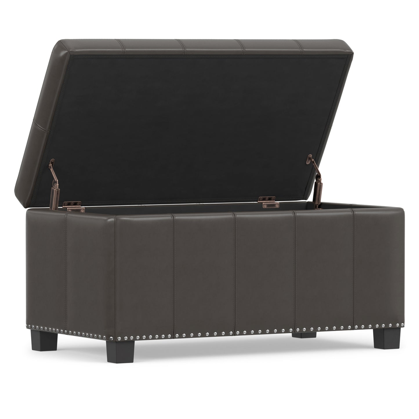 Tanners Brown Vegan Leather | Amelia Storage Ottoman Bench