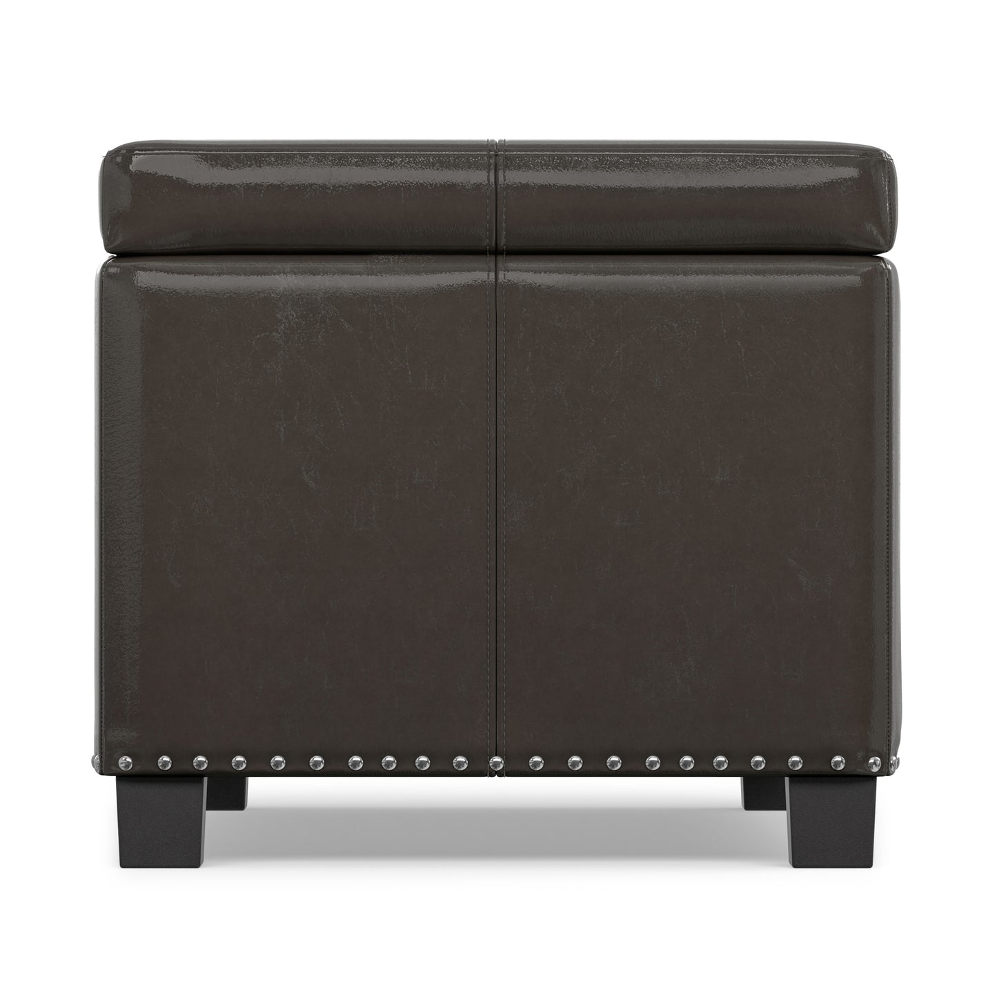 Tanners Brown Vegan Leather | Amelia Storage Ottoman Bench