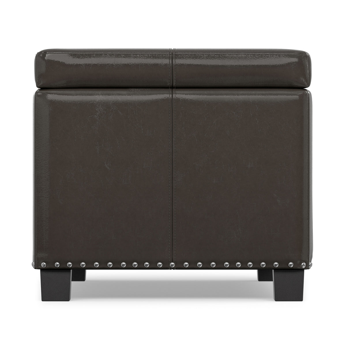 Tanners Brown Vegan Leather | Amelia Storage Ottoman Bench