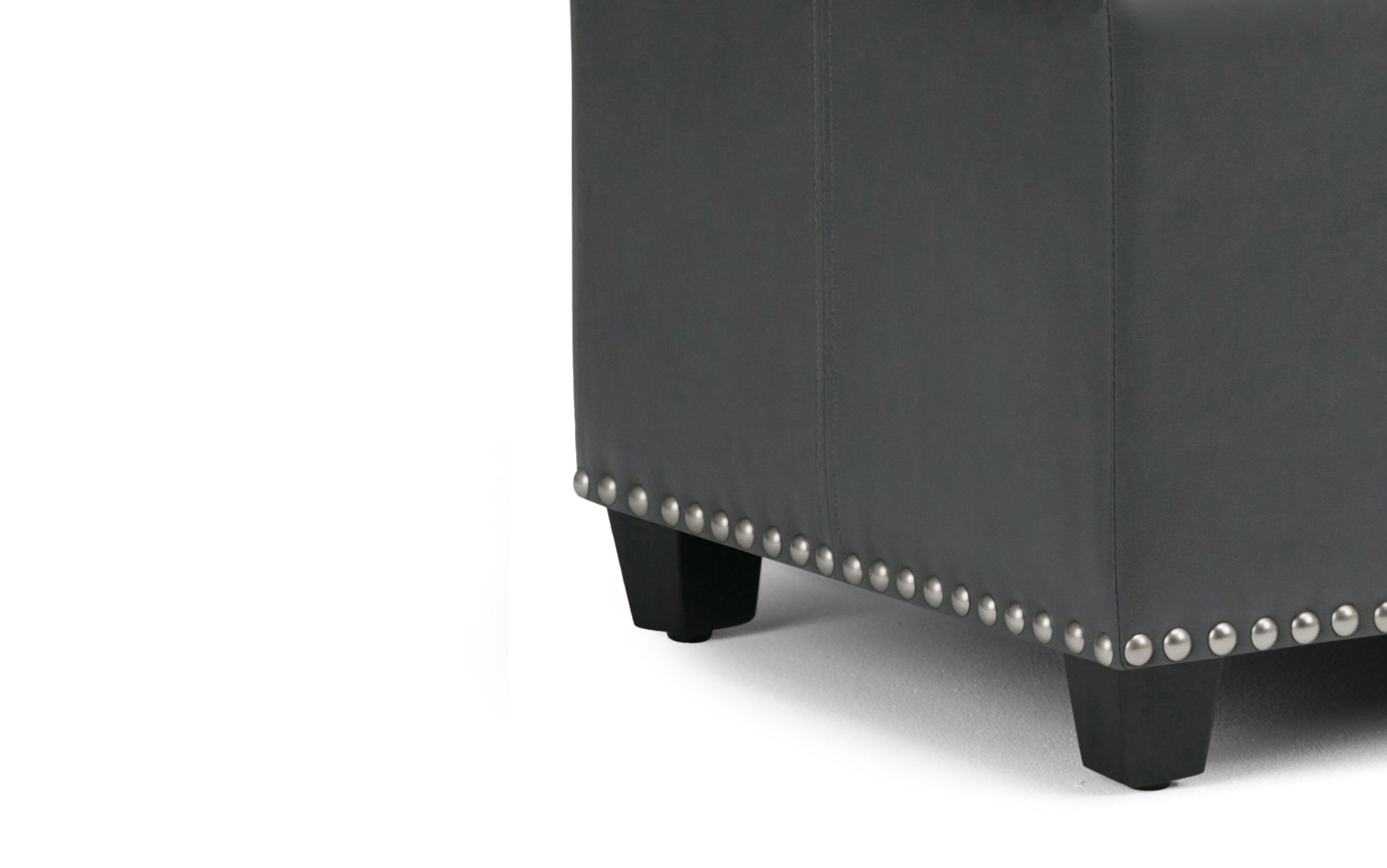 Stone Grey Vegan Leather | Amelia Storage Ottoman Bench