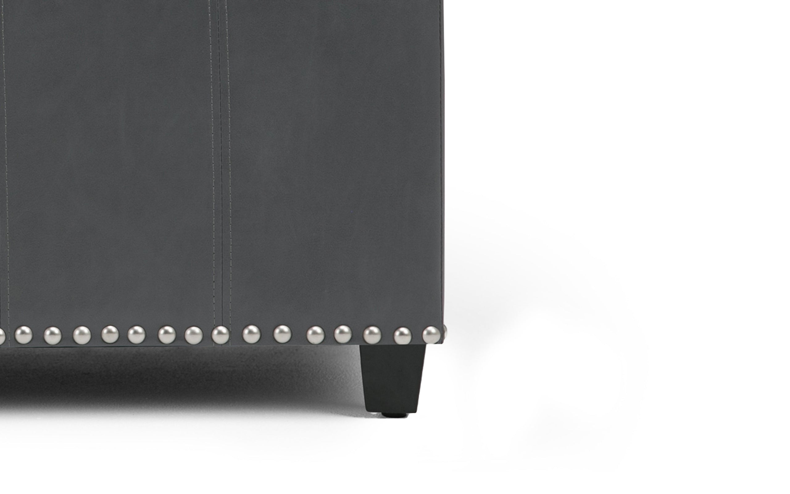 Stone Grey Vegan Leather | Amelia Storage Ottoman Bench