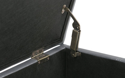 Stone Grey Vegan Leather | Amelia Storage Ottoman Bench