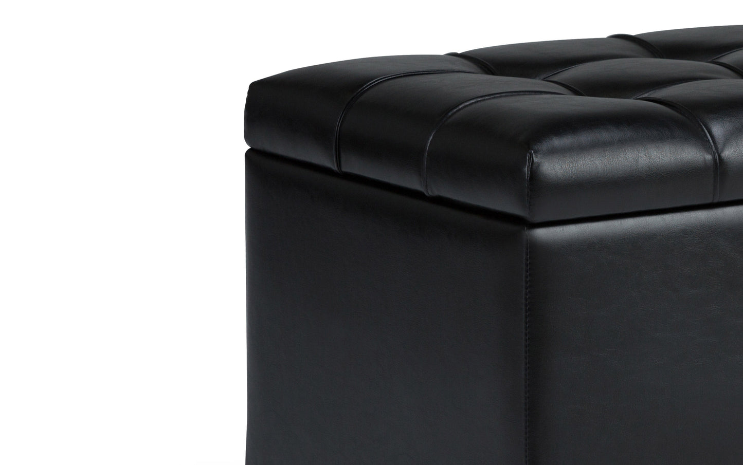 Sienna Storage Ottoman in Vegan Leather