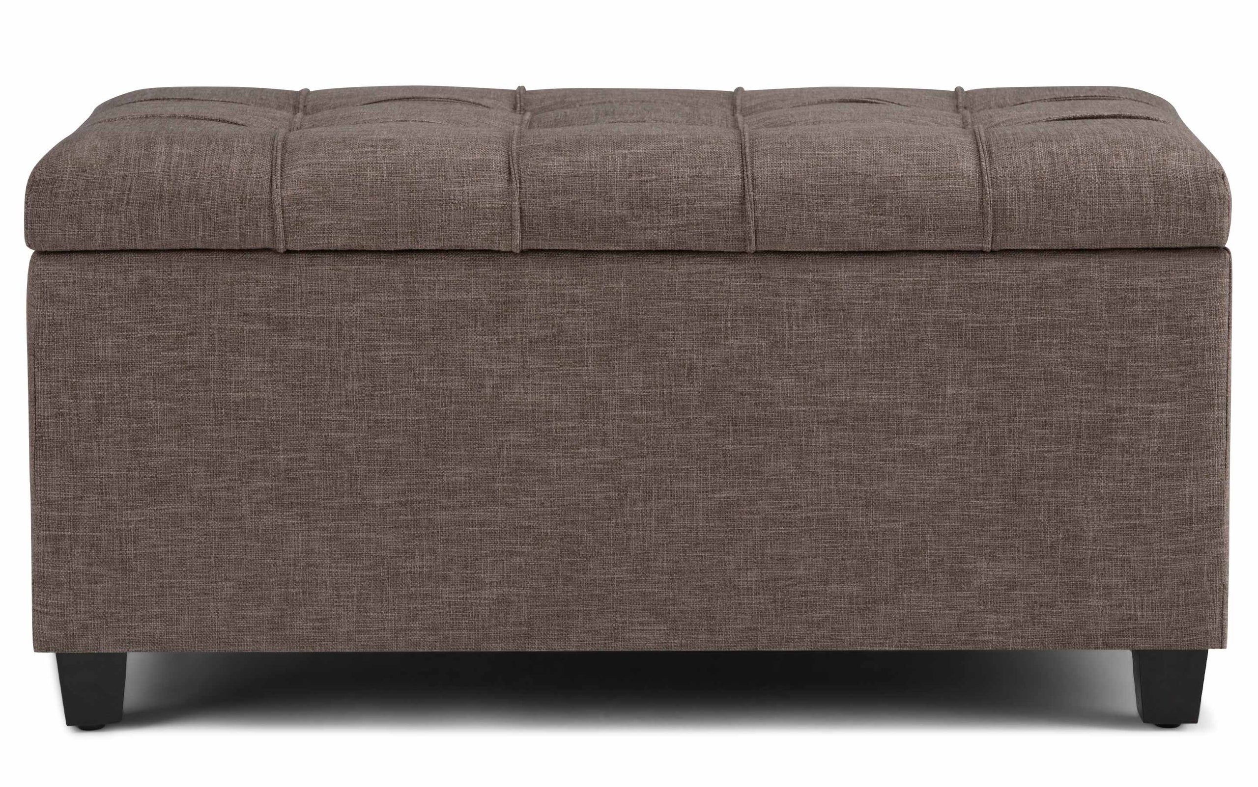 Fawn Brown Linen Style Fabric | Sienna Storage Ottoman Bench 