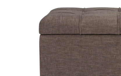 Fawn Brown Linen Style Fabric | Sienna Storage Ottoman Bench 