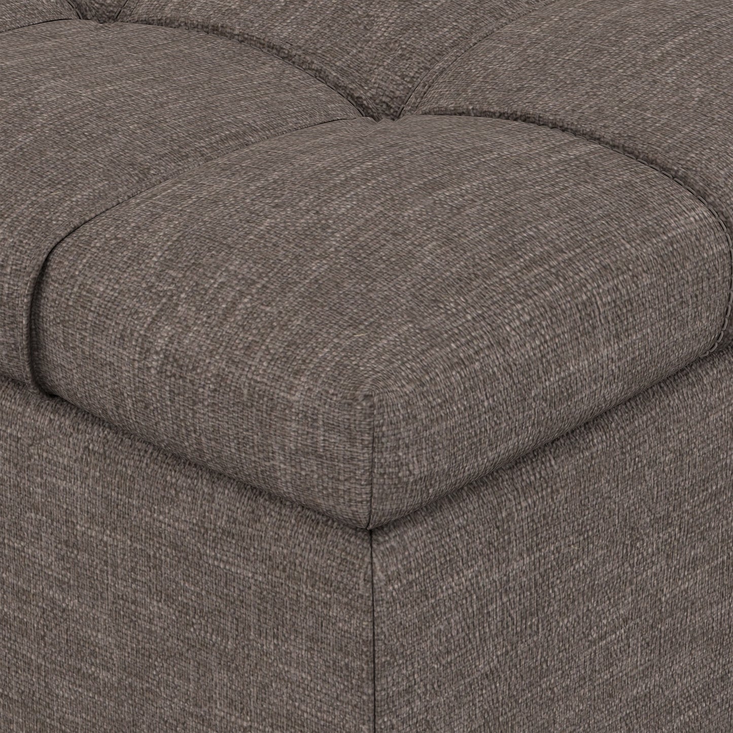 Fawn Brown Linen Style Fabric | Sienna Storage Ottoman in Linen