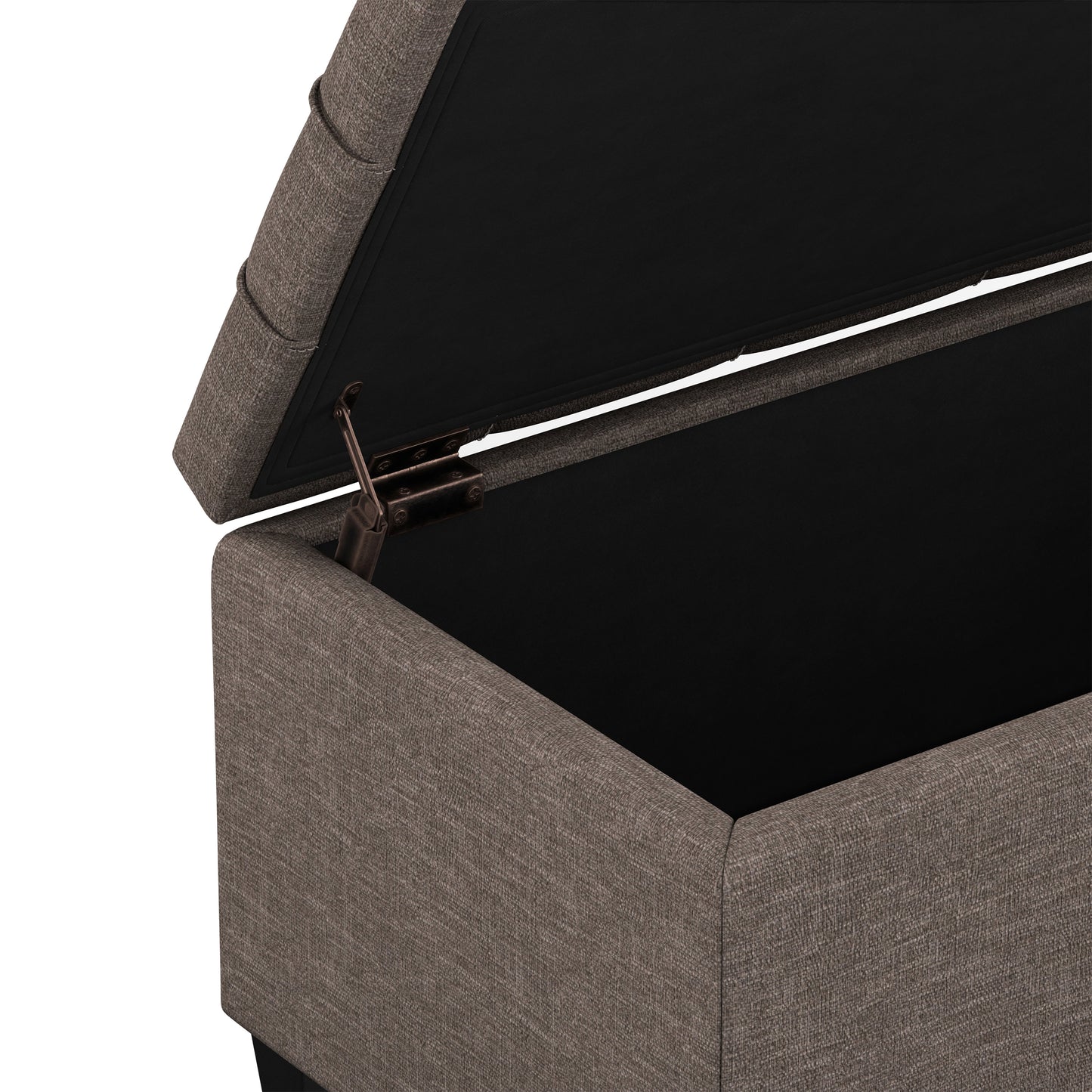Fawn Brown Linen Style Fabric | Sienna Storage Ottoman in Linen