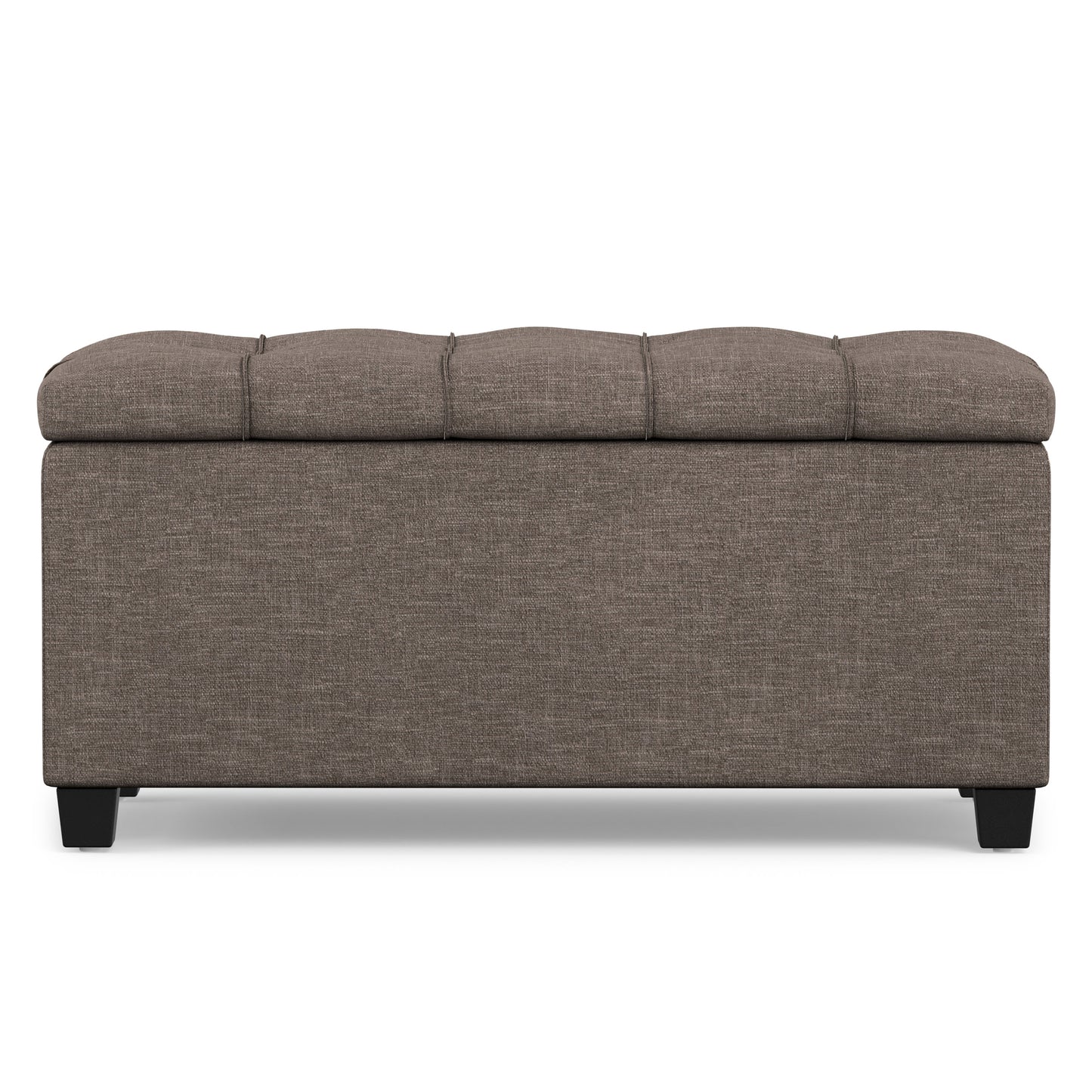 Fawn Brown Linen Style Fabric | Sienna Storage Ottoman in Linen