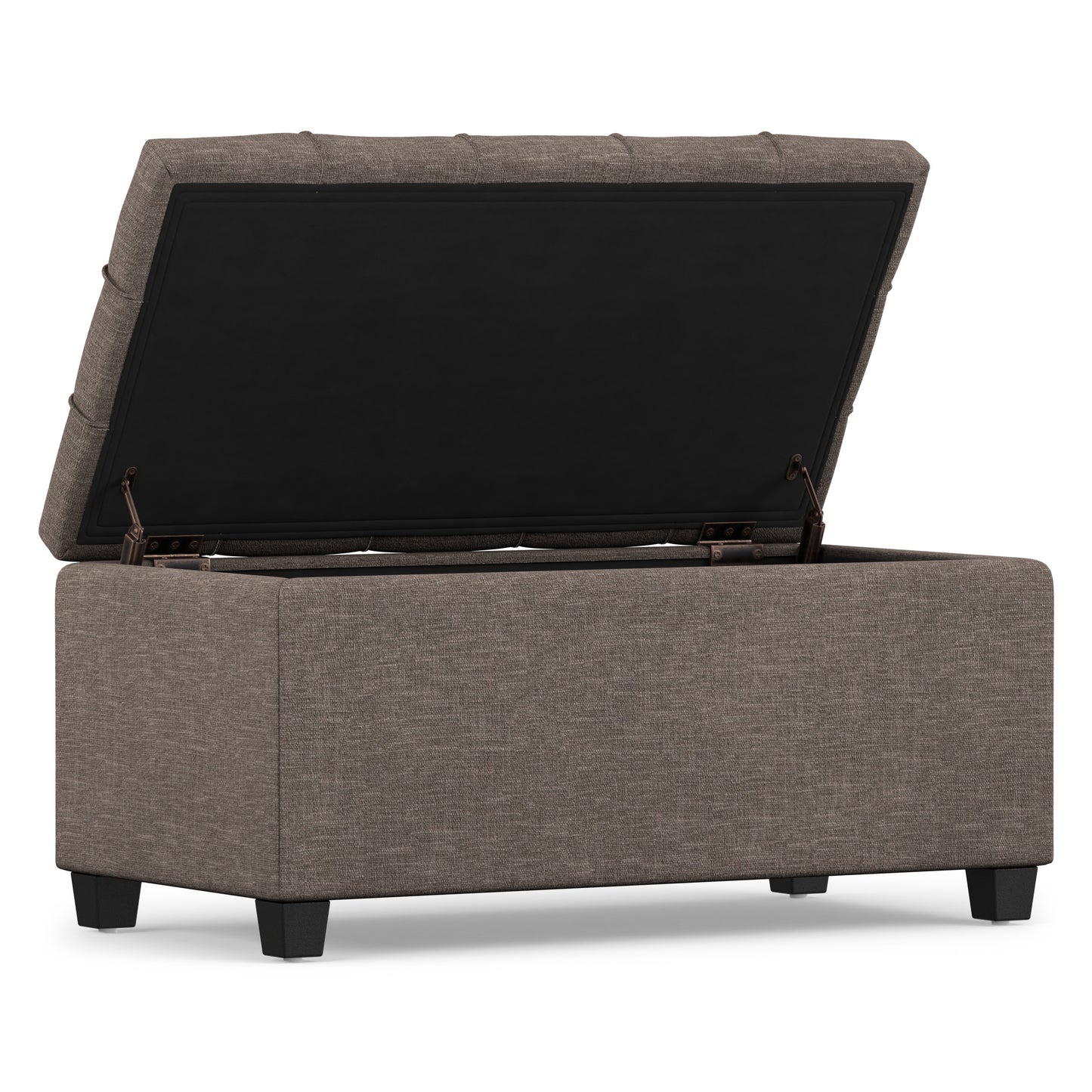 Fawn Brown Linen Style Fabric | Sienna Storage Ottoman in Linen