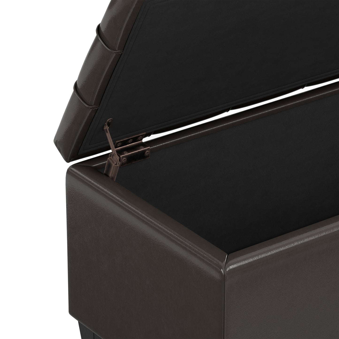 Tanners Brown Vegan Leather | Sienna Storage Ottoman in Vegan Leather