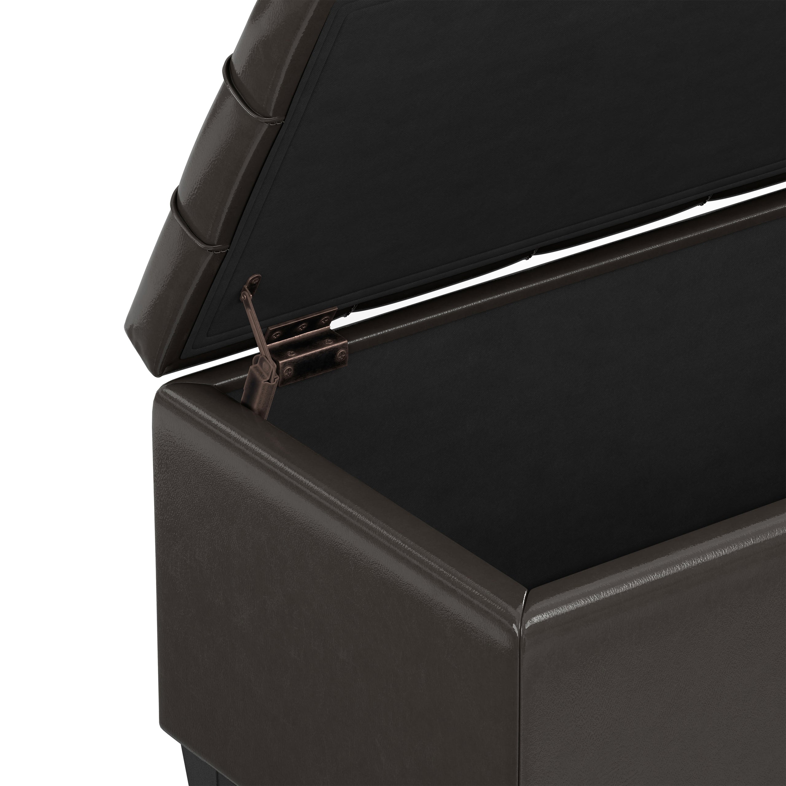 Tanners Brown Vegan Leather | Sienna Storage Ottoman in Vegan Leather