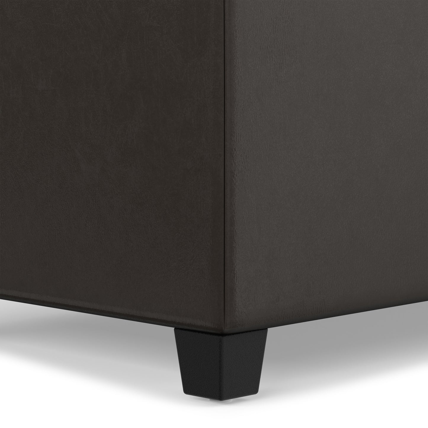 Tanners Brown Vegan Leather | Sienna Storage Ottoman in Vegan Leather