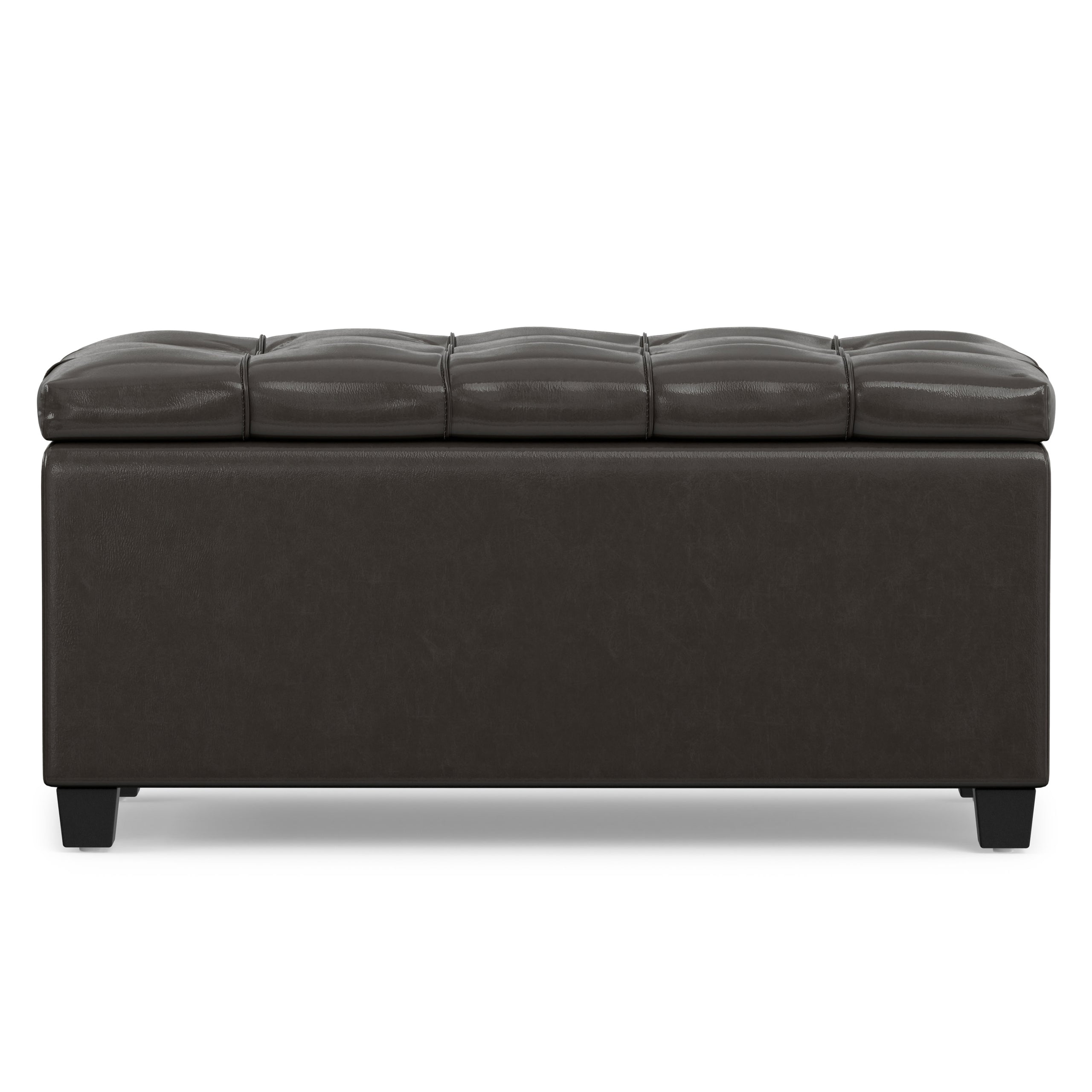 Tanners Brown Vegan Leather | Sienna Storage Ottoman in Vegan Leather