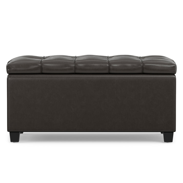 Tanners Brown Vegan Leather | Sienna Storage Ottoman in Vegan Leather