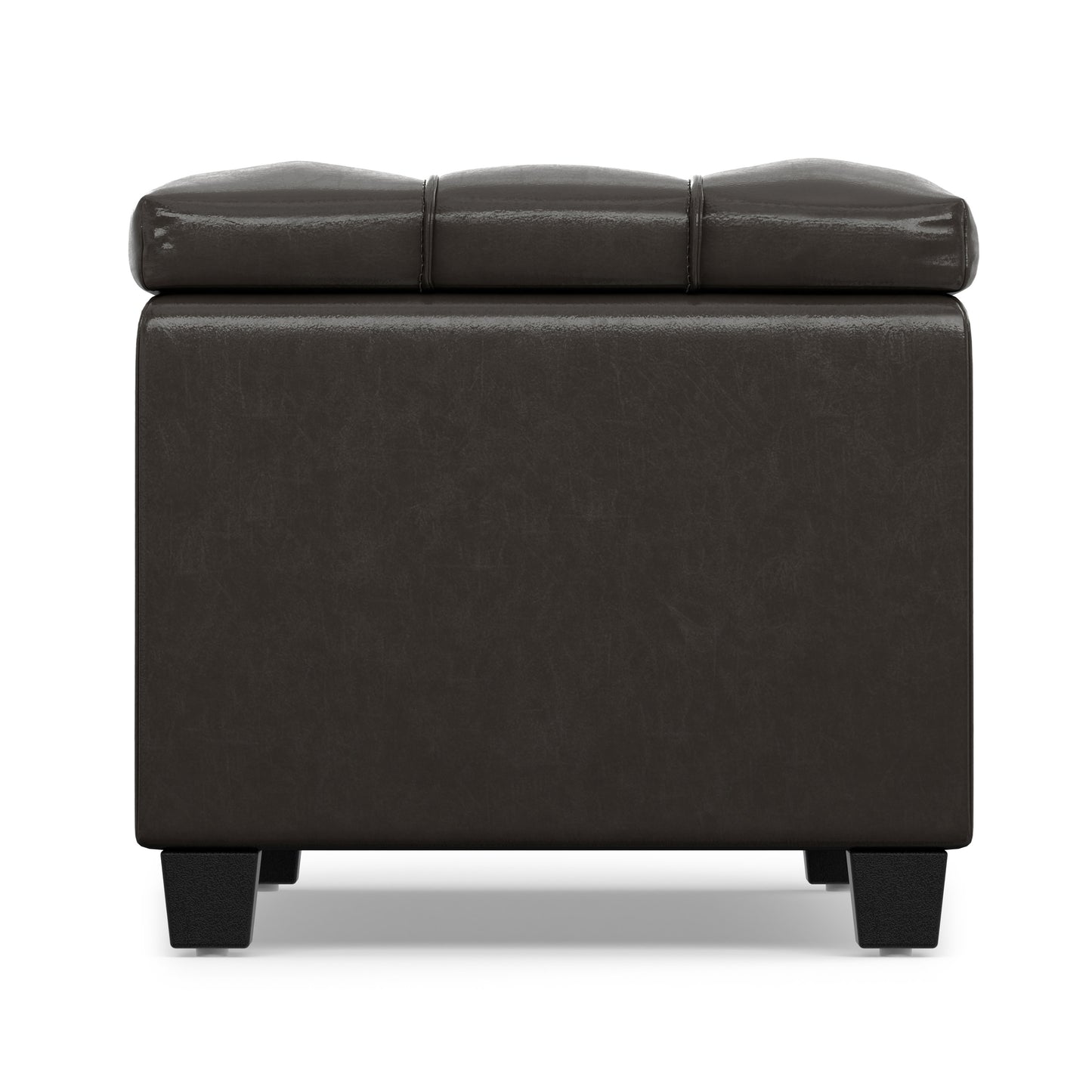 Tanners Brown Vegan Leather | Sienna Storage Ottoman in Vegan Leather
